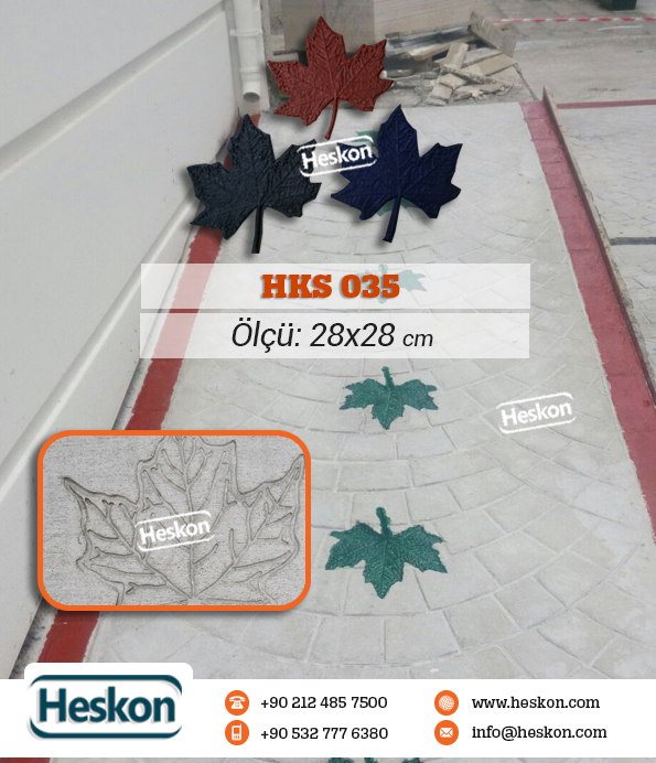 035 Hks Leaf Concrete Stamp Pattern Baski Yaprak Desen Beton Kalibi