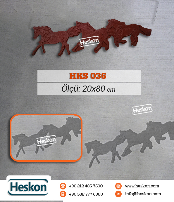 036 Hks Horse Pattern Concrete Stamp At Desen Baski Beton Kalibi